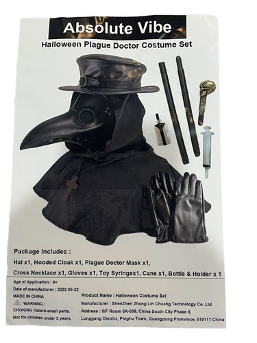 Plague doctor costume hooded - plague,