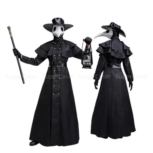 Medieval hooded robe costume - hooded,