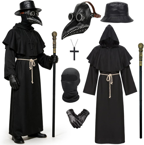 Plague doctor costume set - set, 7pcs