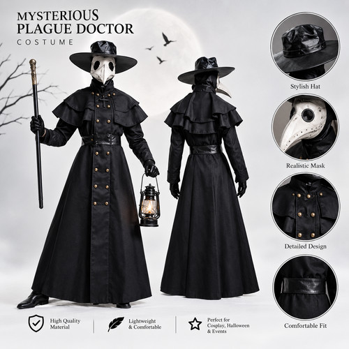 Medieval plague doctor hooded - plague,