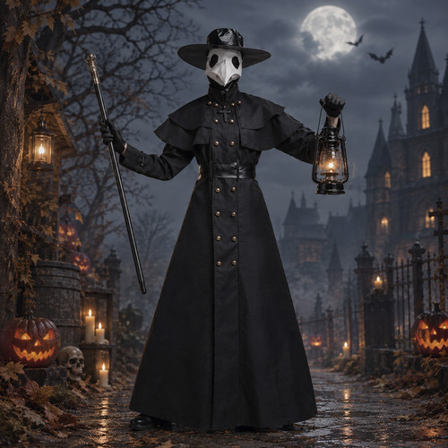 Plague doctor costume hooded - doctor,