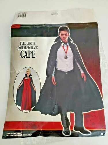 Long black halloween cape - long,